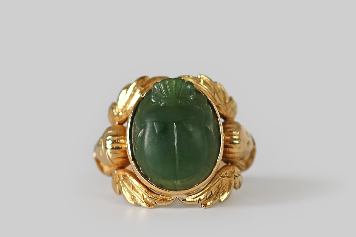 Vintage Carved Egyptian outlet Scarab Ring